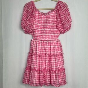 Art Class Smocked Bodice Cut Out Chiffon Dress Girls Ruffle Hem Peasant Boho